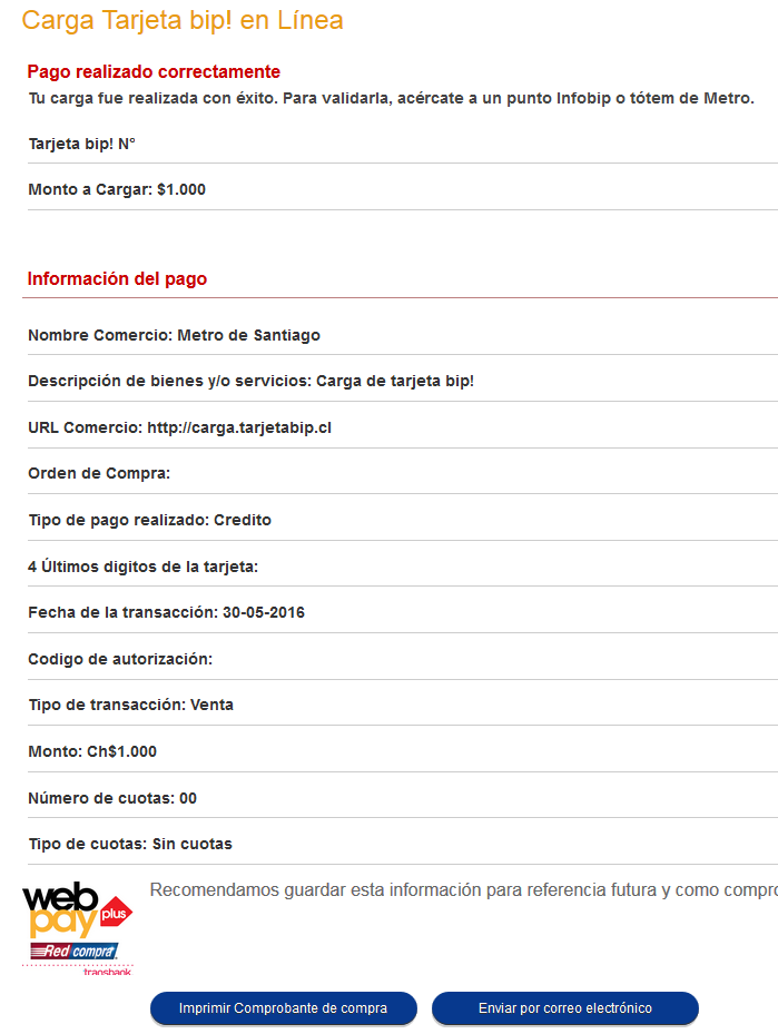 Tarjeta Bip!